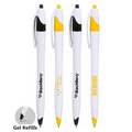 Union Printed "Elegant-Gel" Clicker Pen - White Barrel